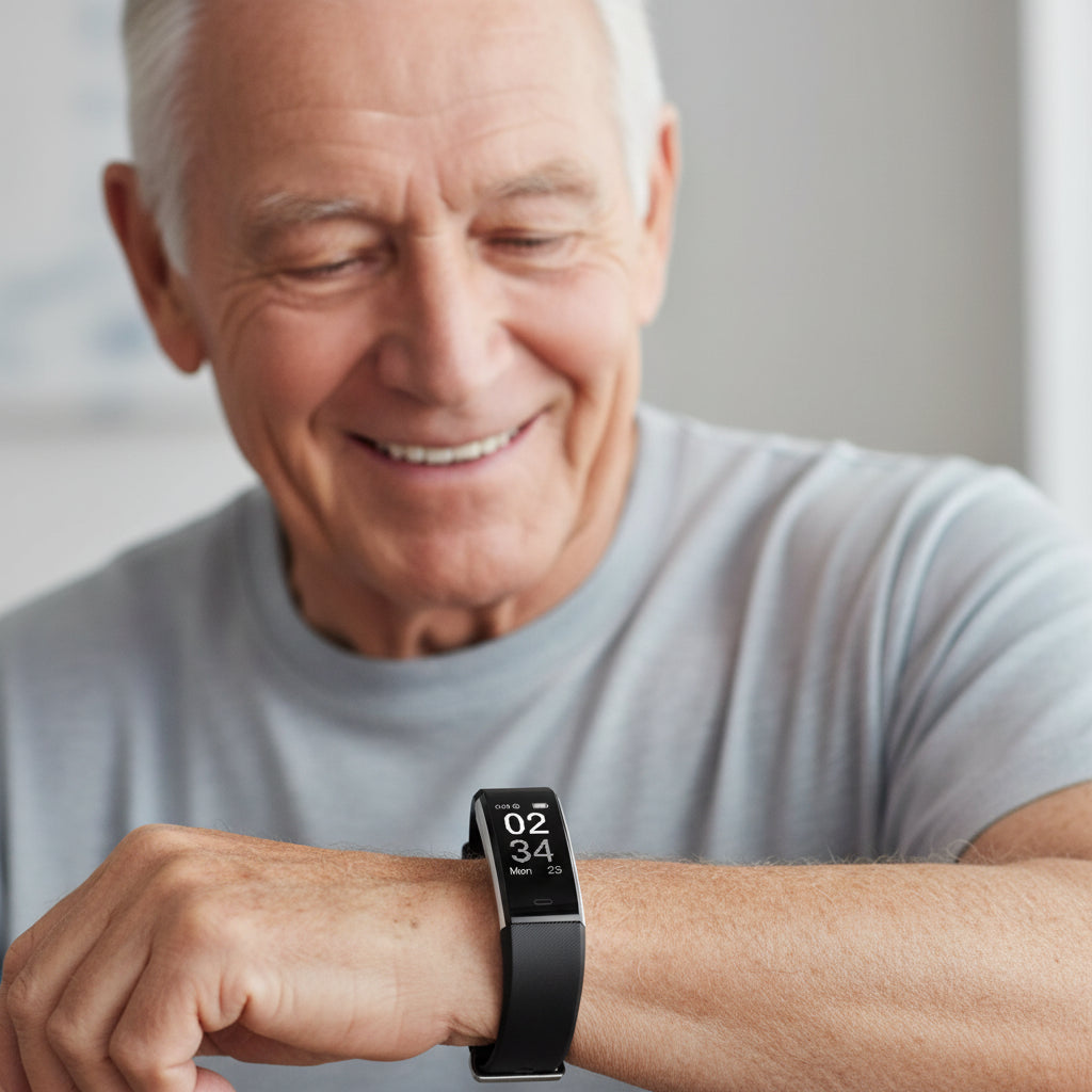 Montre Connectée Senior Haute Lisibilité – Suivi & Écran Tactile Simplifié