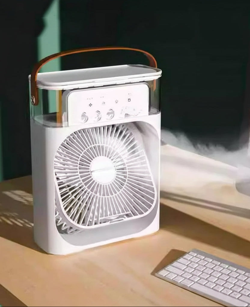 Rafraîchisseur d'Air Portable 3-en-1 avec Humidificateur et Veilleuse LED