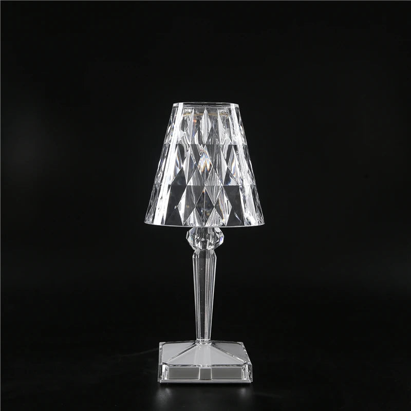 Lampe de table en cristal à commande tactile avec variateur à 3 niveaux