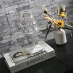 Lampe de table en cristal à commande tactile avec variateur à 3 niveaux