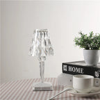 Lampe de table en cristal à commande tactile avec variateur à 3 niveaux