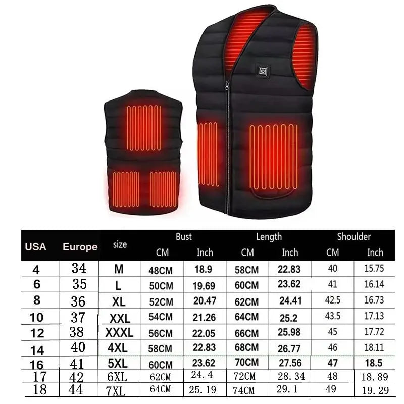 Gilet Chauffant Sans Manches Col V (Moto & Extérieur) — Protection Thermique pour Motards
