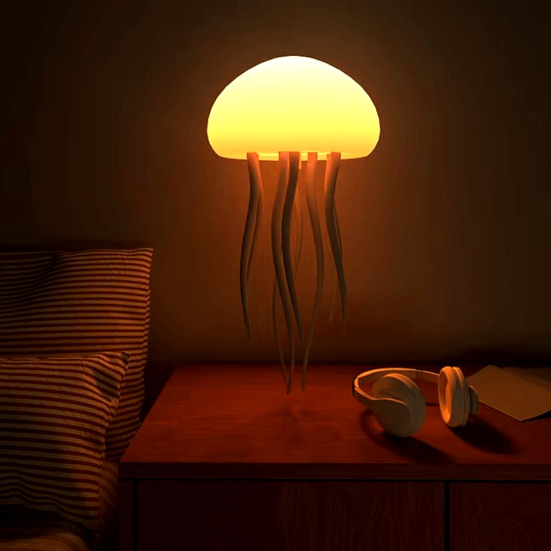 Lampe LED Méduse – Veilleuse RVB à commande vocale à changement de couleur
