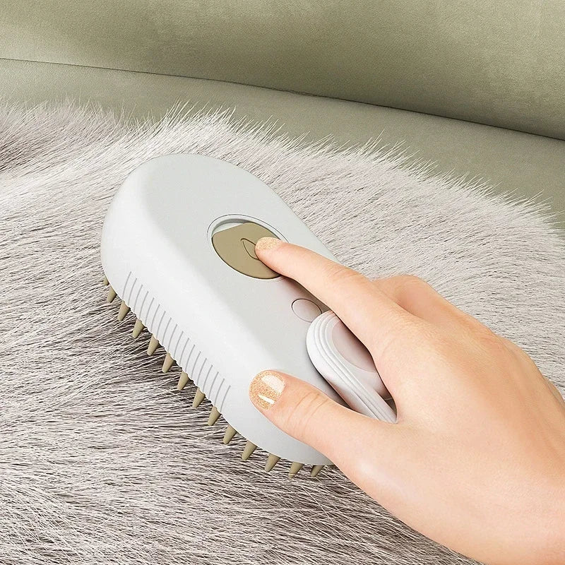 3-in-1-Dampfbürste für Haustiere — Entwirren, Massieren & Entfernen loser Haare