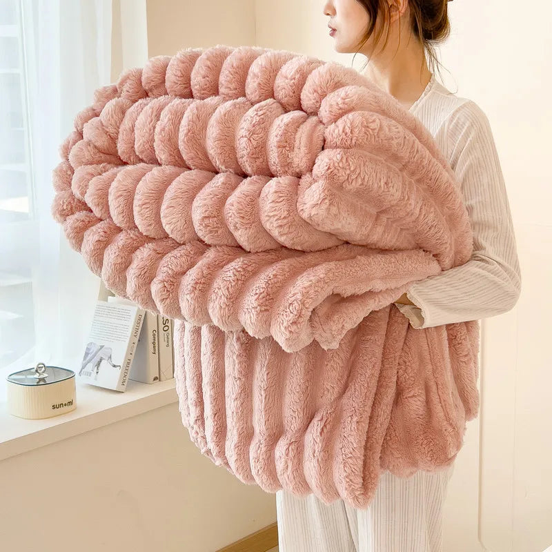 Couverture d'hiver chaude en peluche douce