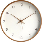 Horloge murale analogique silencieuse en bois massif