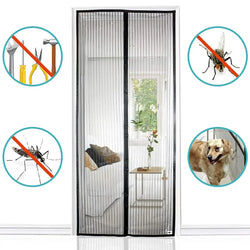 Verstärktes magnetisches Tür-Fliegengitter – Insektenschutzvorhang mit automatischem Verschluss