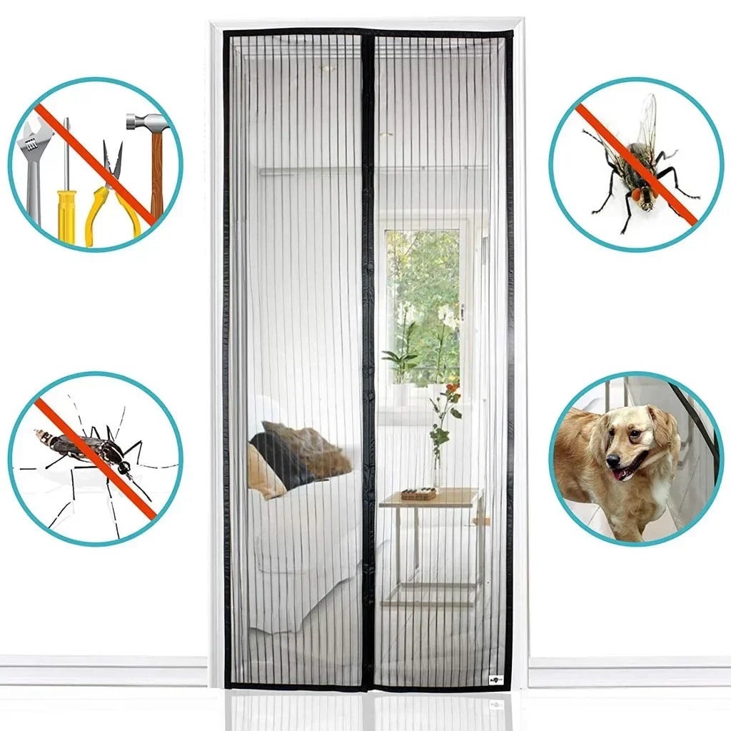 Moustiquaire de Porte Magnétique Renforcée – Rideau Anti-Insectes à Fermeture Automatique