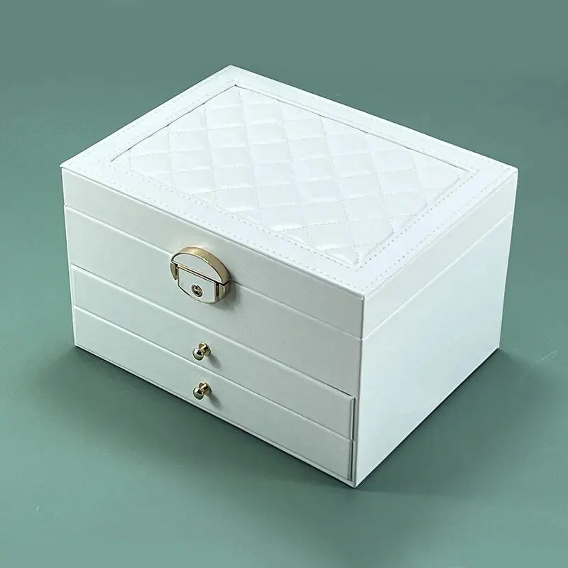 Boîte à bijoux en cuir multicouche