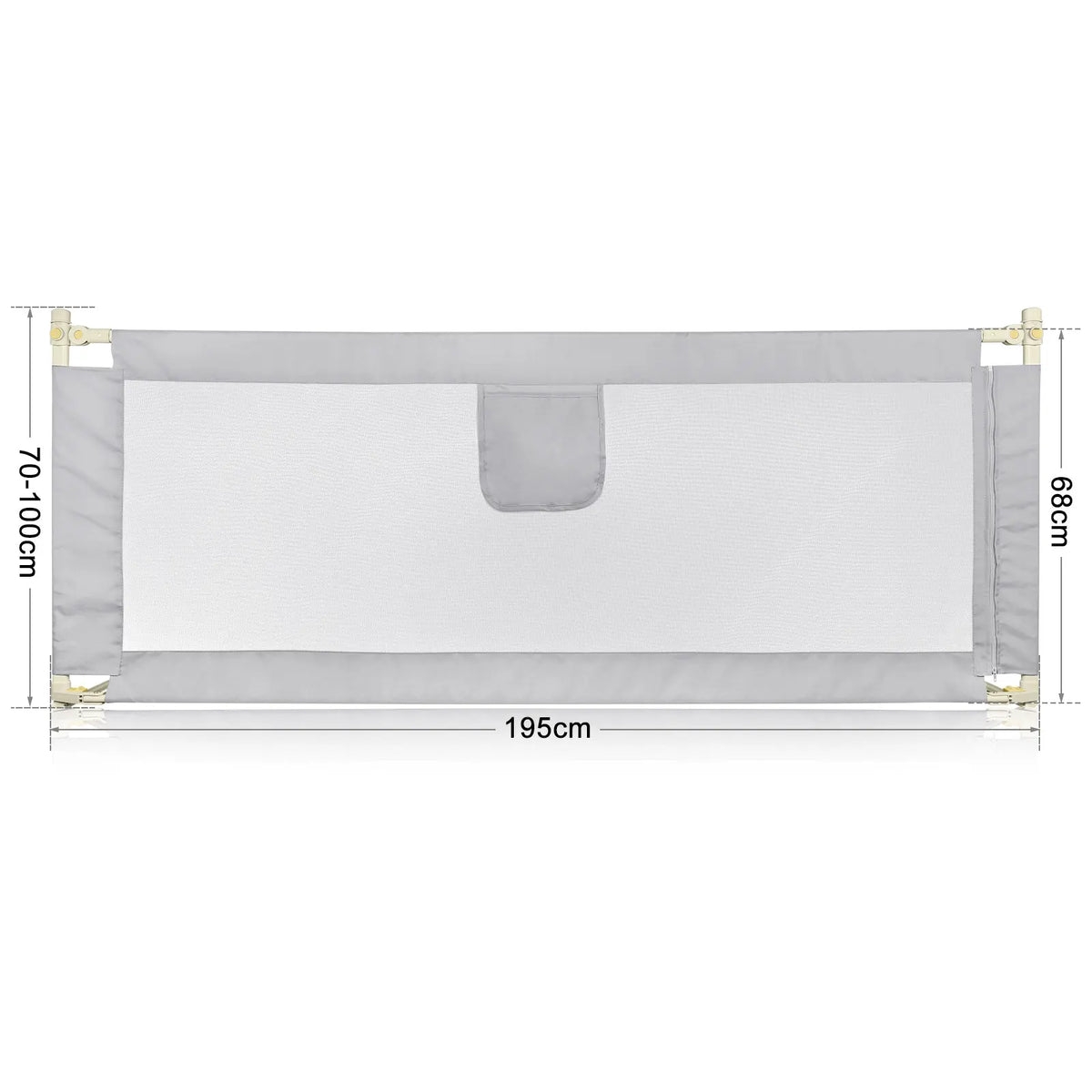 Barrière de Lit Portative & Pliable pour Enfant (150 / 180 / 200 cm) - Protection Anti-Chute en Tissu Maille