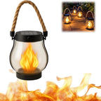 Lanterne Solaire de Jardin Effet Flamme – Lampe d'Ambiance Extérieure Étanche, Recharge Solaire