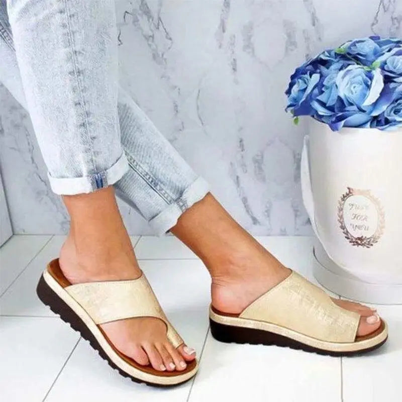 Sandales Plates d'Été Grand Confort avec Maintien Ergonomique