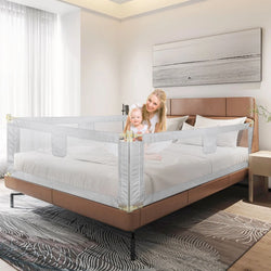 Portable & Foldable Bed Rail for Kids - Anti-Fall Mesh Protection
