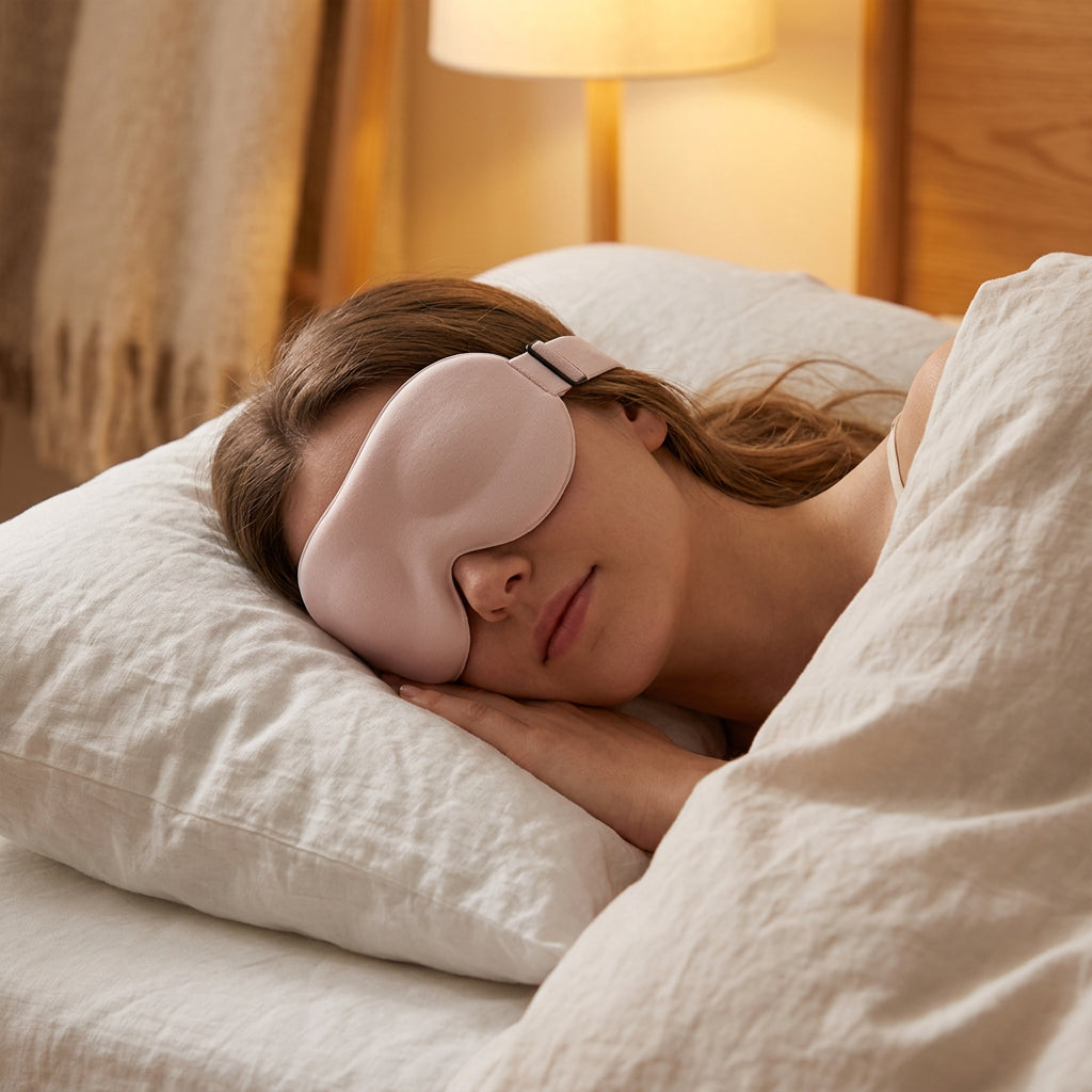 Masque de Sommeil Ergonomique 3D — Mousse à Mémoire de Forme & Occultation Totale