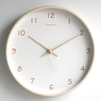 Horloge murale analogique silencieuse en bois massif