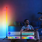 Lampe de sol LED RGB 120cm | Éclairage ambiant pour salon et gaming | Contrôle via application mobile et synchronisation musicale automatique