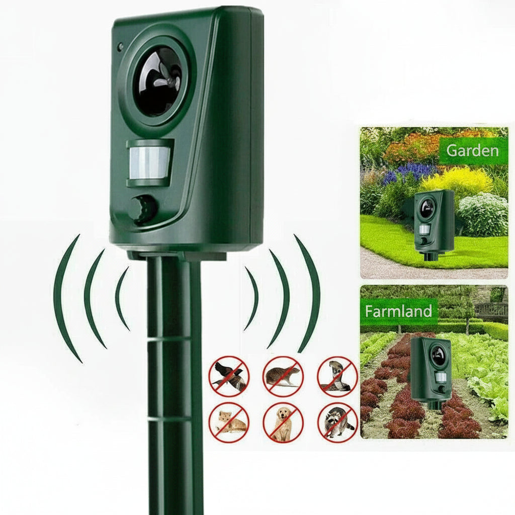 Répulsif Solaire à Ultrasons pour Animaux – Protection de Jardin