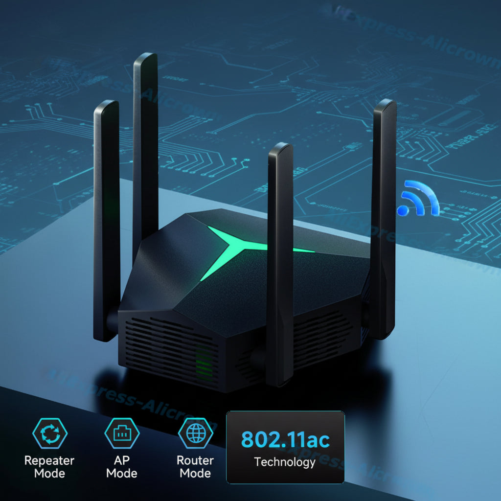 Répéteur WiFi Puissant AC1200 Dual-Band - Amplificateur de Signal 2.4 GHz & 5 GHz