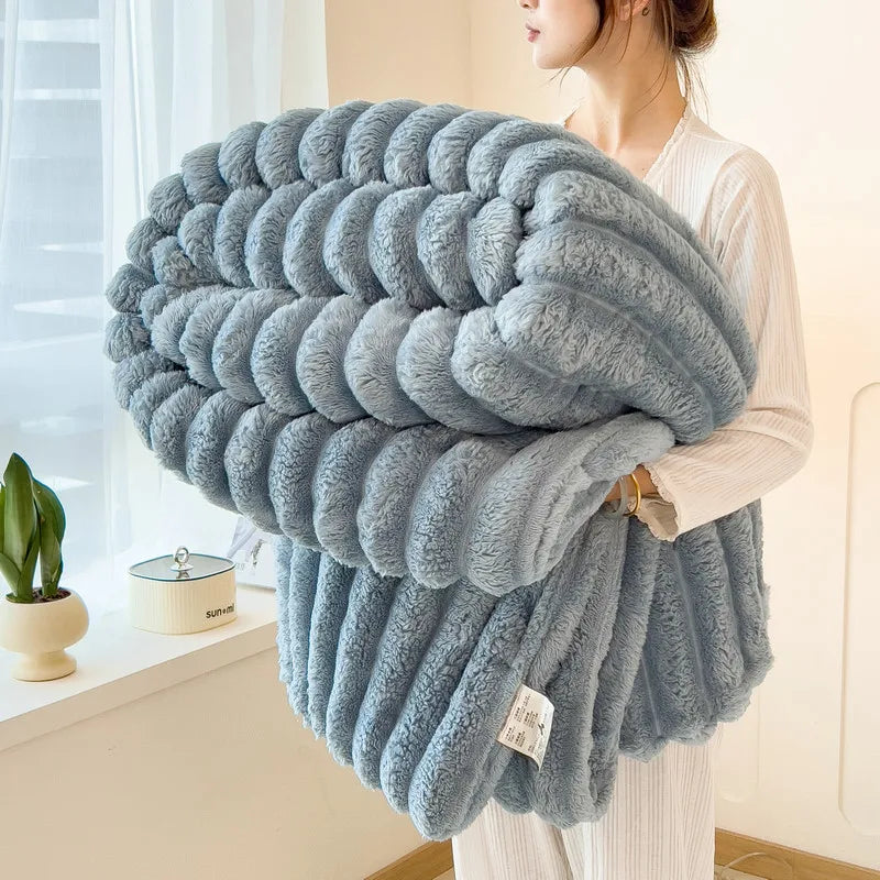 Couverture d'hiver chaude en peluche douce