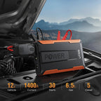 Booster de Démarrage Auto 1400A & Powerbank Portable - Démarreur de Batterie d'Urgence 12V