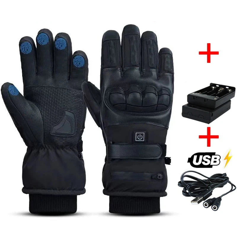 Elektrische beheizbare Touchscreen-Handschuhe für Motorrad, Ski & Fahrrad - Schnelles Aufheizen, 3 Stufen