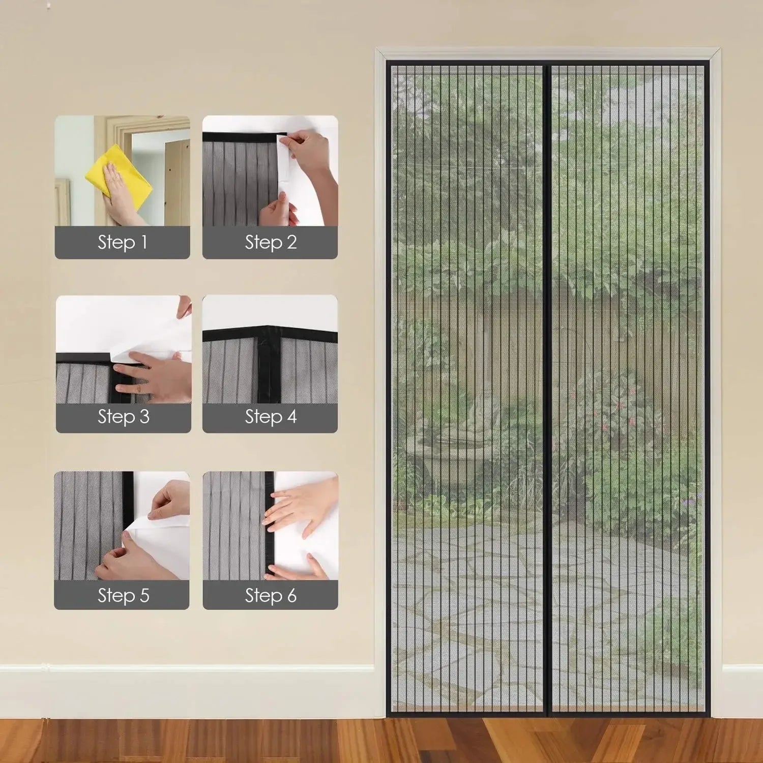 Moustiquaire de Porte Magnétique Renforcée – Rideau Anti-Insectes à Fermeture Automatique