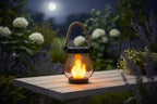 Lanterne Solaire de Jardin Effet Flamme – Lampe d'Ambiance Extérieure Étanche, Recharge Solaire
