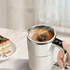 Mug à café rechargeable et auto-mélangeur – Mélangeur électrique portable en acier inoxydable avec rotation magnétique