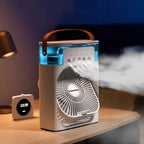 Rafraîchisseur d'Air Portable 3-en-1 avec Humidificateur et Veilleuse LED