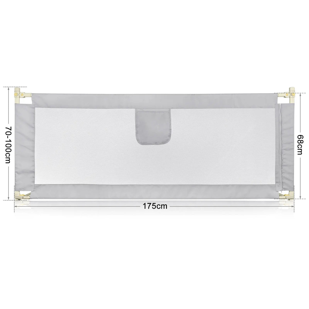 Barrière de Lit Portative & Pliable pour Enfant (150 / 180 / 200 cm) - Protection Anti-Chute en Tissu Maille