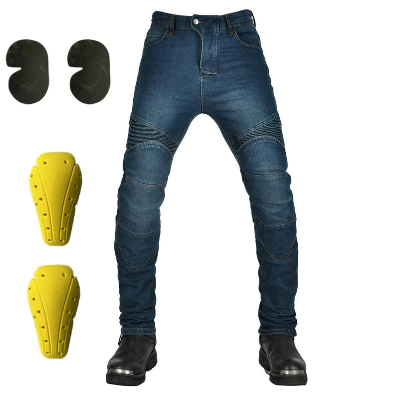 🏍️ Reinforced Anti-Fall Motorcycle Jeans — Riding Pants with CE Protections (All Seasons)