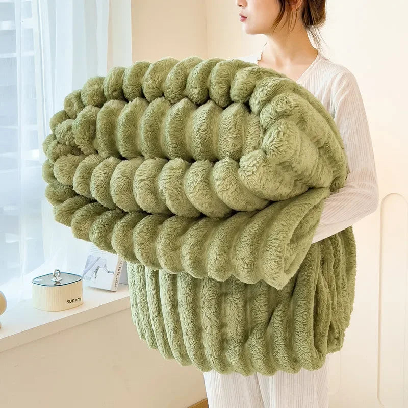 Couverture d'hiver chaude en peluche douce