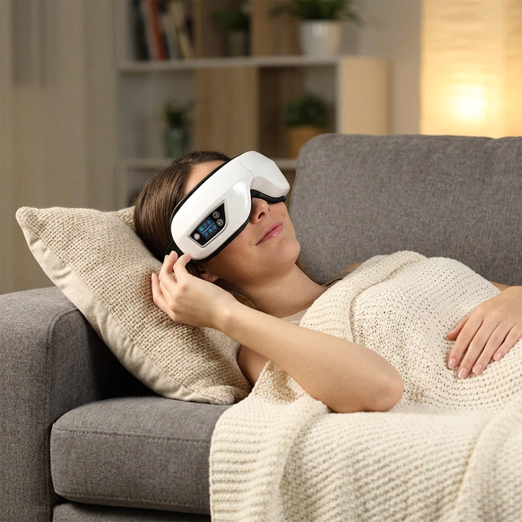 6D-Augenmassagegerät — Druckluftmassage, Wärmebehandlung & Bluetooth-Musik