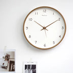 Horloge murale analogique silencieuse en bois massif