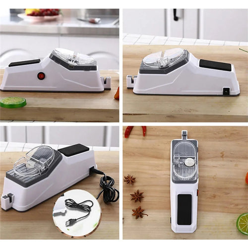 Aiguiseur de Couteaux Électrique – Rechargeable USB & Multi-Lames