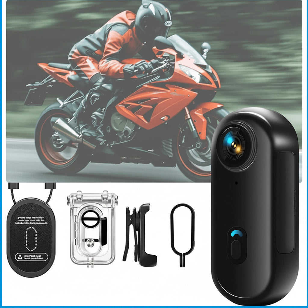 Mini Caméra de Sport  Ultra-Compacte – Étanche 30m, Connexion WiFi et Fixation Magnétique Mains Libres