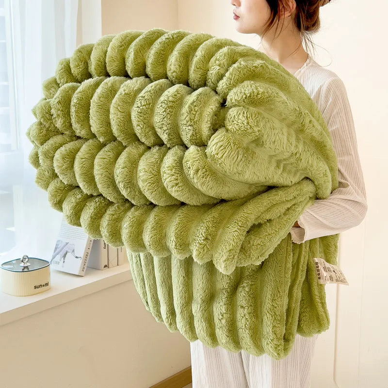 Couverture d'hiver chaude en peluche douce