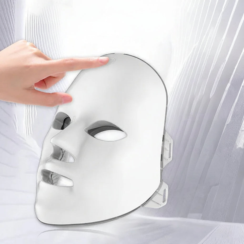 Kabellose LED-Lichttherapie-Gesichtsmaske mit 7 Farben – Wiederaufladbar & Phototherapie-Behandlung