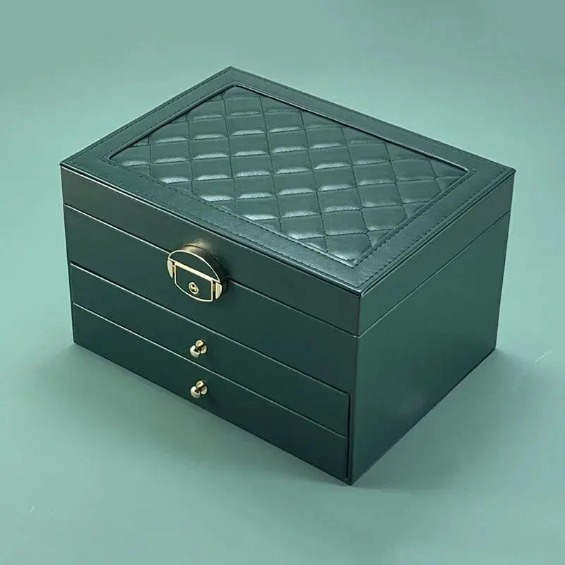 Boîte à bijoux en cuir multicouche