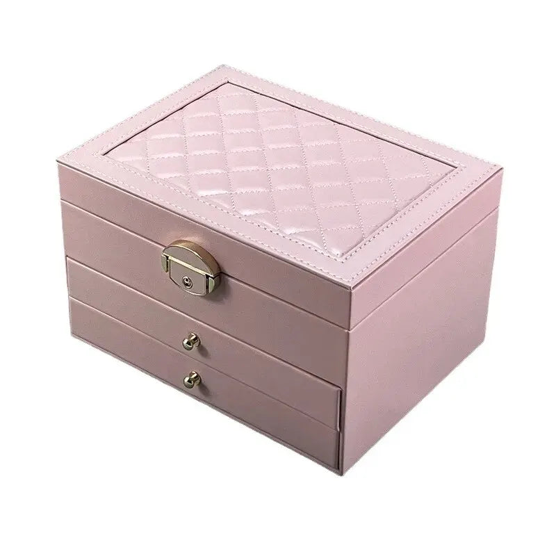 Boîte à bijoux en cuir multicouche