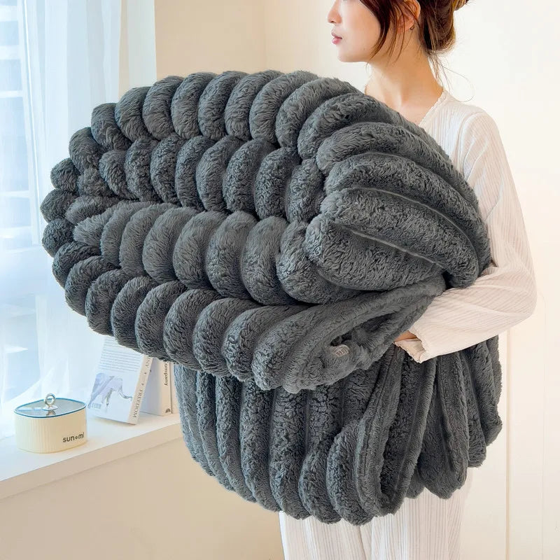 Couverture d'hiver chaude en peluche douce