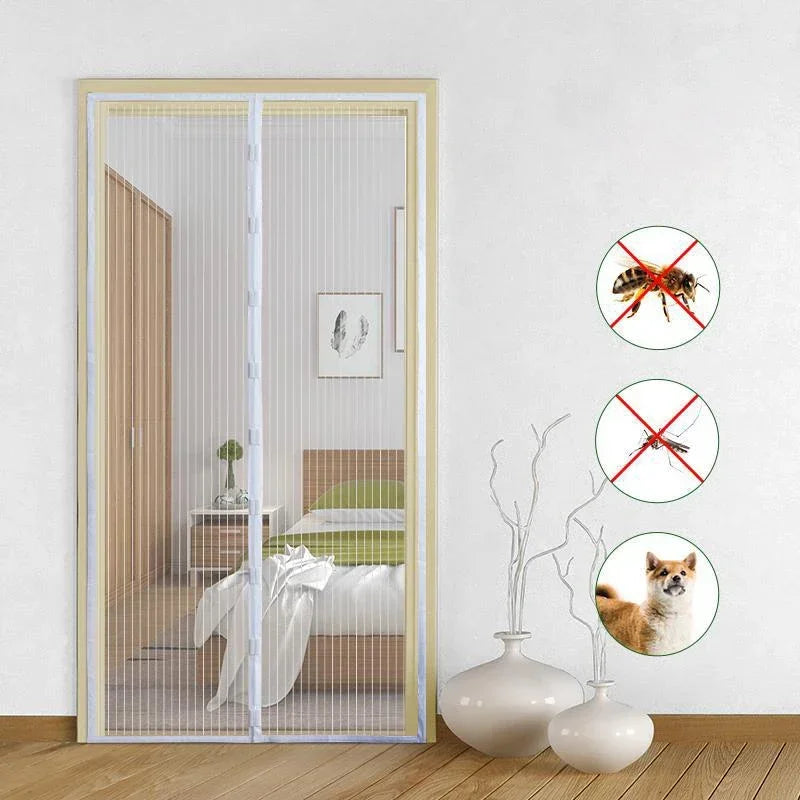 Moustiquaire de Porte Magnétique Renforcée – Rideau Anti-Insectes à Fermeture Automatique