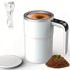 Mug à café rechargeable et auto-mélangeur – Mélangeur électrique portable en acier inoxydable avec rotation magnétique
