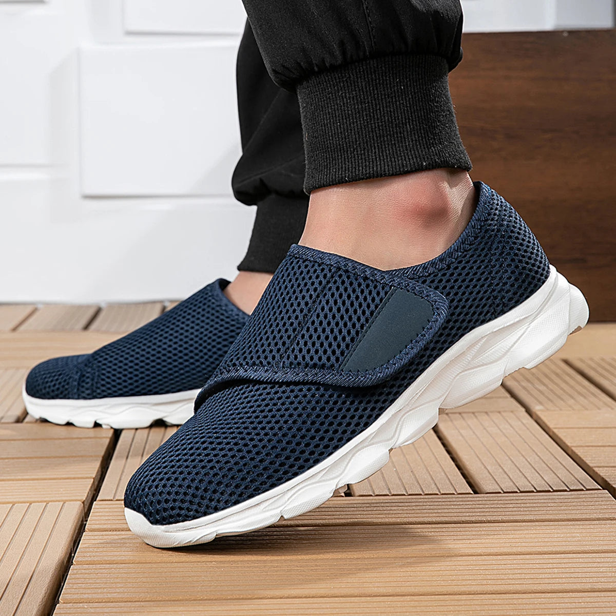 Chaussures Ergonomiques Confort Pieds Larges & Sensibles — Maille Respirante & Fermeture À Scratch Ajustable