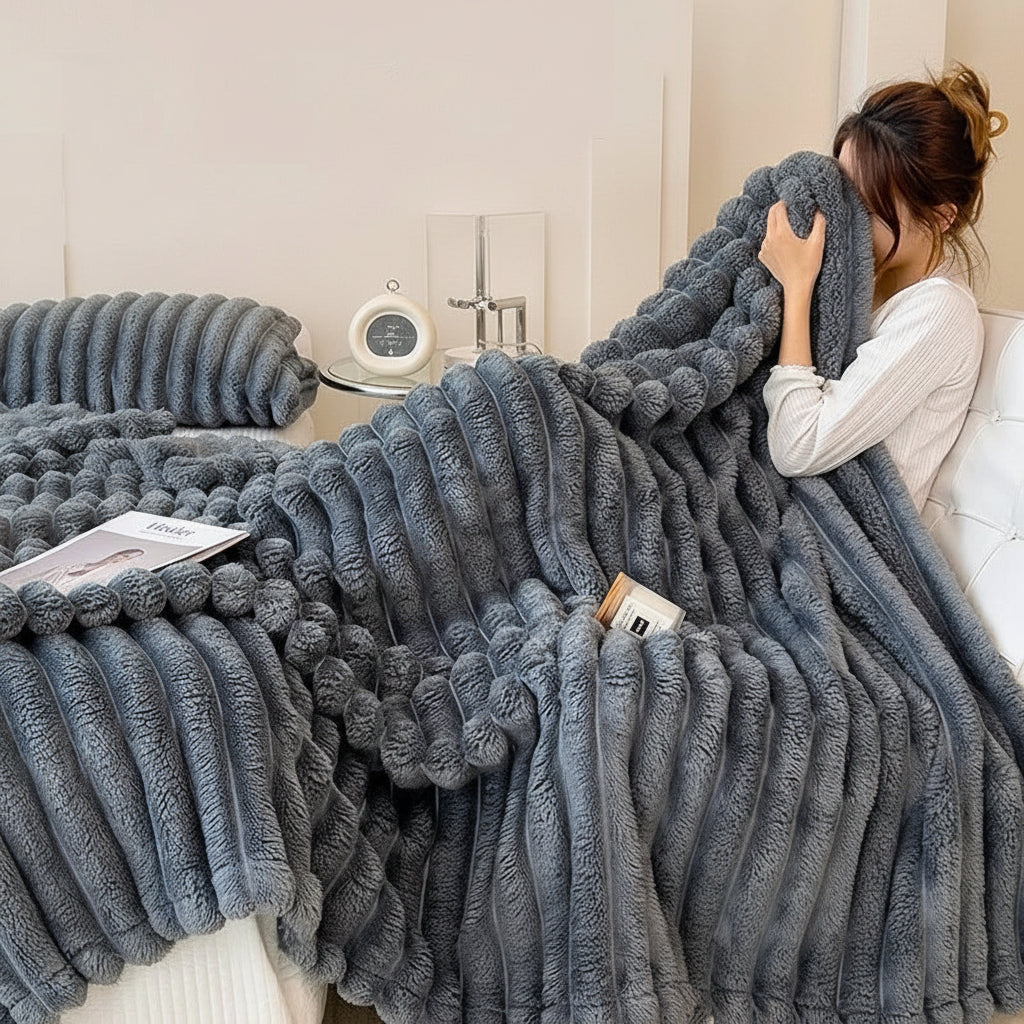 Couverture d'hiver chaude en peluche douce