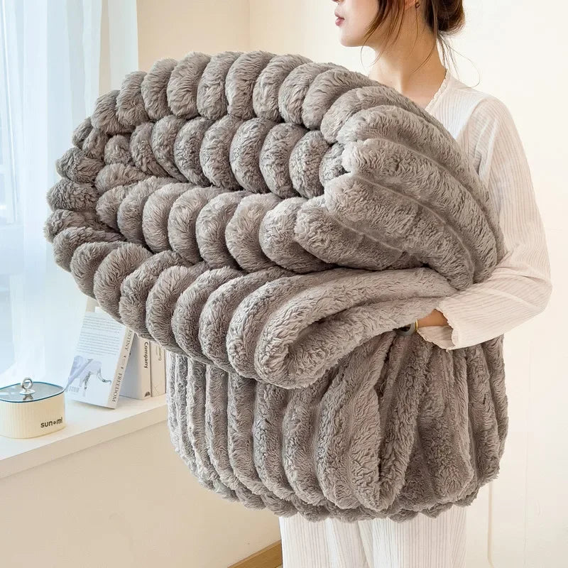 Couverture d'hiver chaude en peluche douce