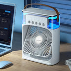 Rafraîchisseur d'Air Portable 3-en-1 avec Humidificateur et Veilleuse LED