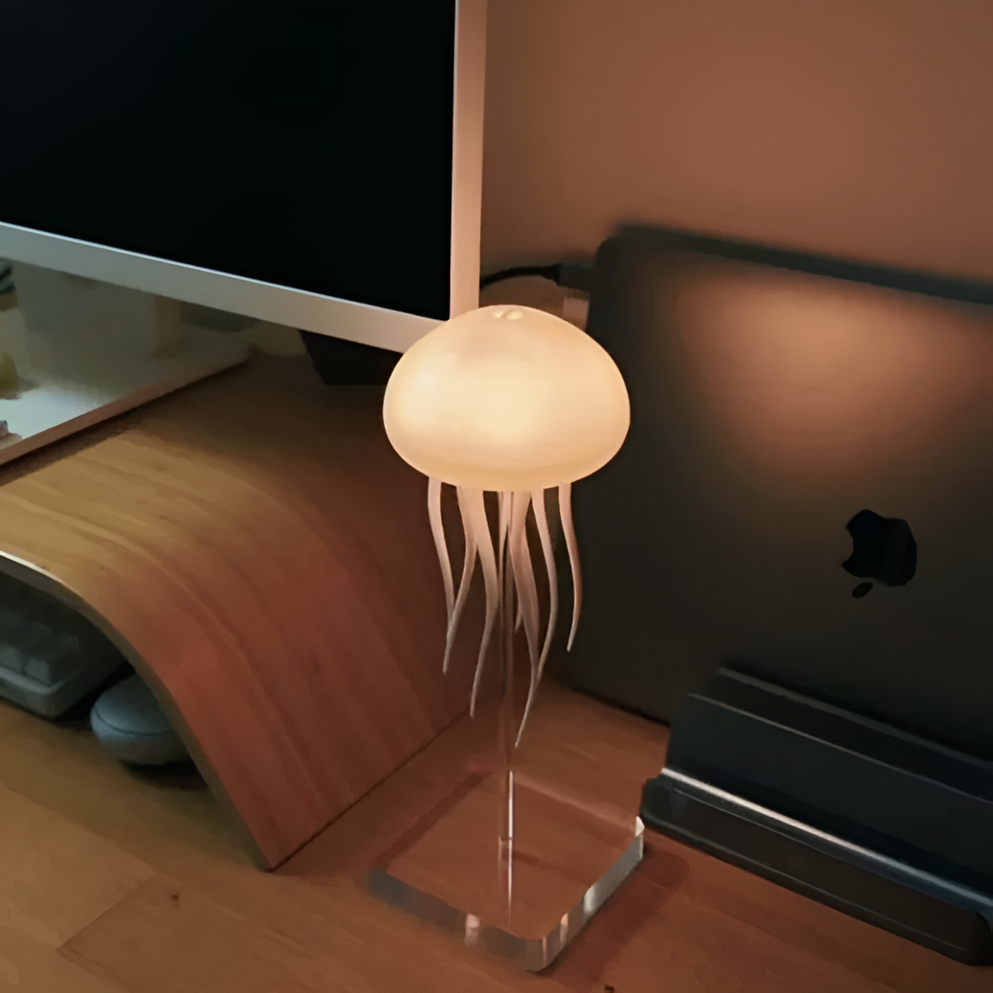 Lampe LED Méduse – Veilleuse RVB à commande vocale à changement de couleur
